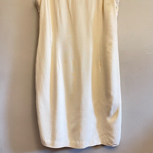 Vintage 70s Joseph Ribkoff Pale Yellow Sleeveless Dress Made in Canada - Picture 6 of 15